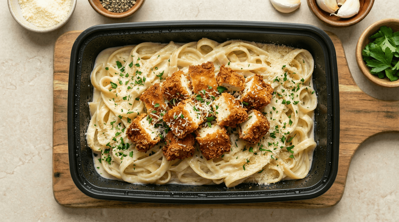 Crispy Parmesan Tofu Alfredo
